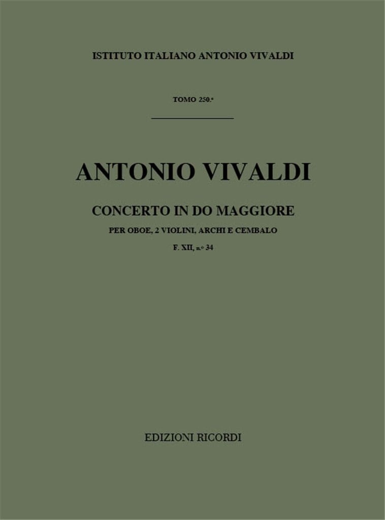 Concerto Per Ob., 2 Vl., Archi E Cembalo In Do